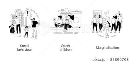 Social problems abstract concept vector illustrations. 85890708