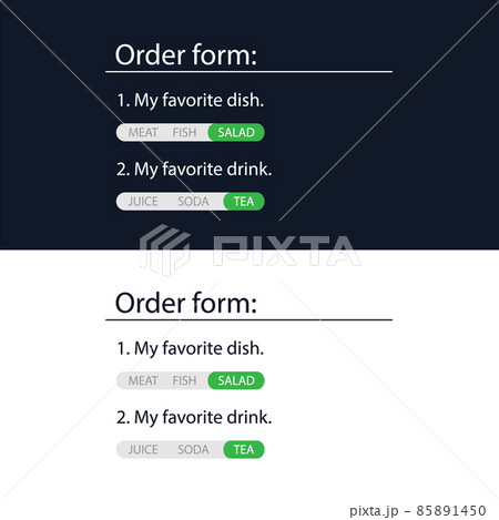 User survey form. Radio sheet is an HTML element of the website template. User interface for the website and application. Vector illustration. 85891450