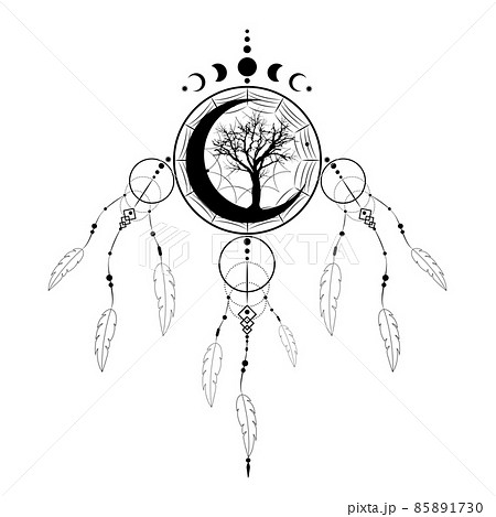 black and white design tree