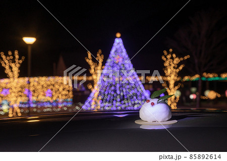 イルミネーションと雪うさぎ 85892614