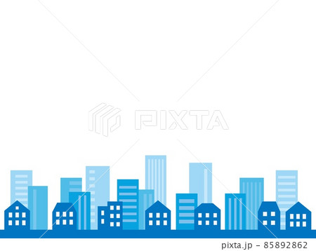 都市風景　街並み　白背景 85892862