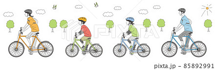 自転車に乗る人たち 85892991