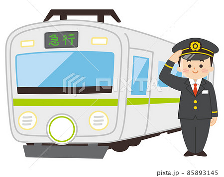 運転士の男性と電車　公共交通機関 85893145