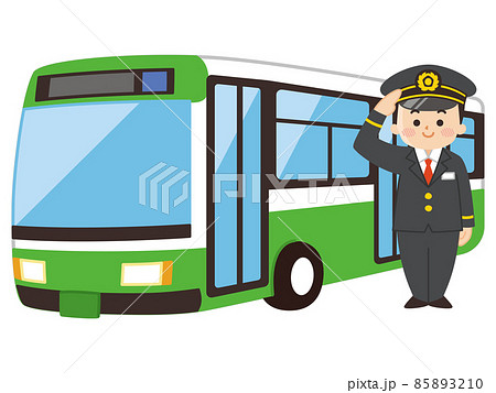 運転士の男性と路線バス　公共交通機関 85893210