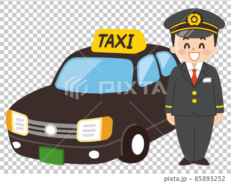 運転士の男性とタクシー　公共交通機関 85893252