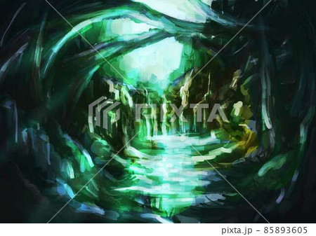 幻想的な泉のイラスト素材 [85893605] - PIXTA
