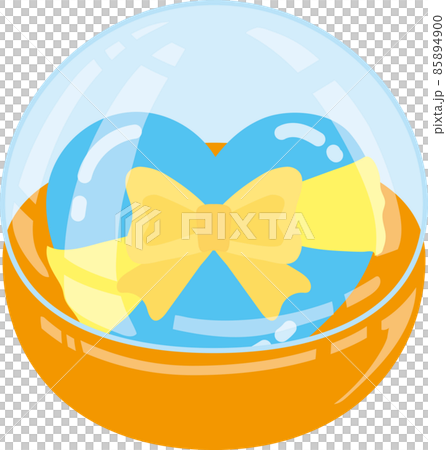 Gachapon 膠囊中帶有黃色絲帶的淺藍色心 85894900