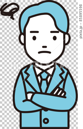 困るスーツ姿(ブレザー)の男性のイラスト 困るスーツ姿(ブレザー)の男性のイラスト 85895598