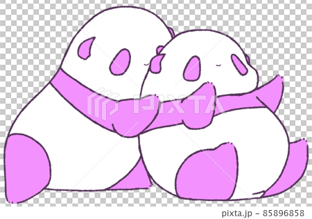 Little pandas playing with each other (purple) 85896858
