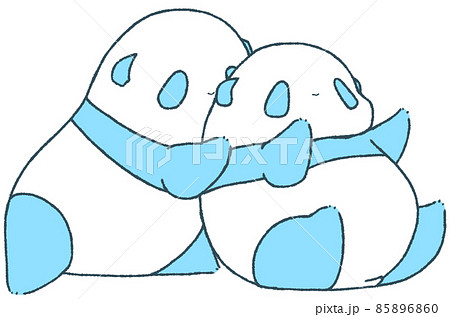 じゃれあう幼いパンダたち(水色) じゃれあう幼いパンダたち(水色) 85896860