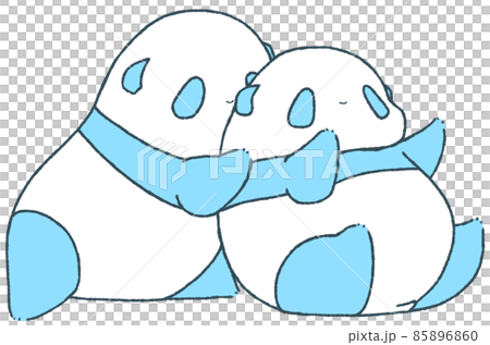 じゃれあう幼いパンダたち(水色) じゃれあう幼いパンダたち(水色) 85896860