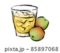 筆で描かれた梅酒ソーダのイラスト 85897068