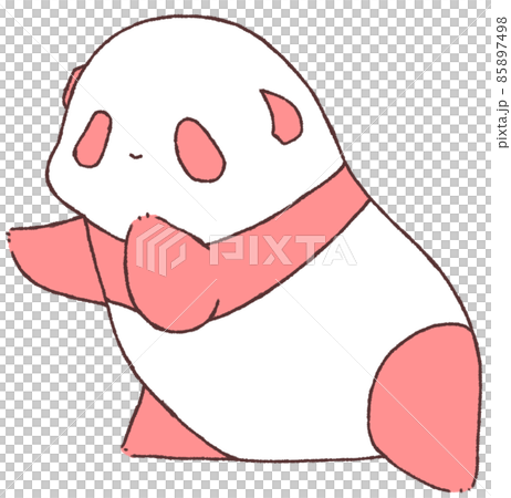 A young panda reaching out with a front lean (red) 85897498