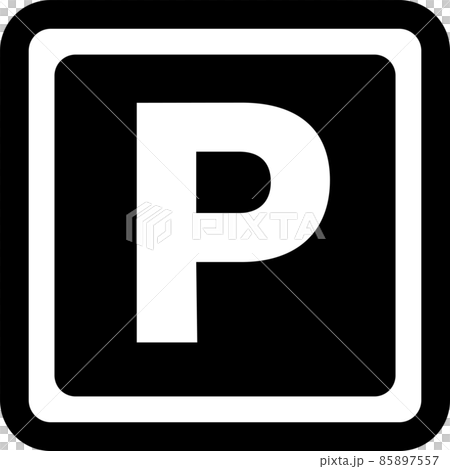 Simple pictogram illustration of parking area 85897557