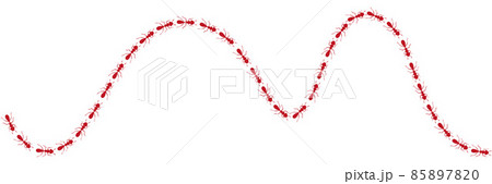 Worker ants trail curve. Ant path isolated in white background. Vector illustration 85897820