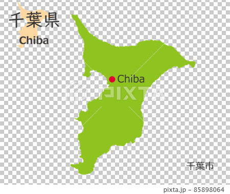 千葉縣和縣廳所在地,可愛的手繪地圖 千葉縣和縣廳所在地,可愛的手繪地圖 85898064