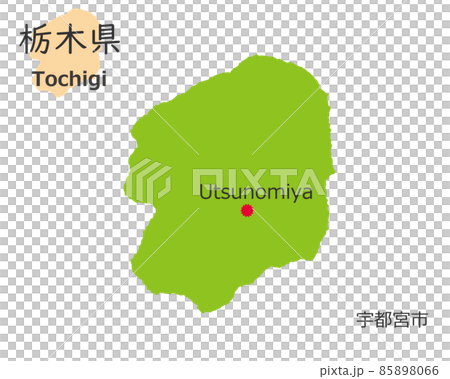 Tochigi prefecture and prefectural office location, cute hand-drawn map Tochigi prefecture and prefectural office location, cute hand-drawn map 85898066