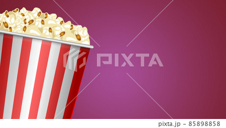 Image of box of popcorn over national popcorn day text 85898858