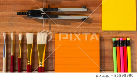 Image of keep your desk clean text over desk with stationery Image of keep your desk clean text over desk with stationery 85898990