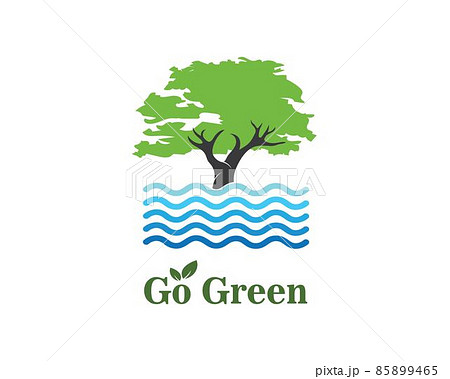 tree and water symbol and icon of go green eco nature tree and water symbol and icon of go green eco nature 85899465