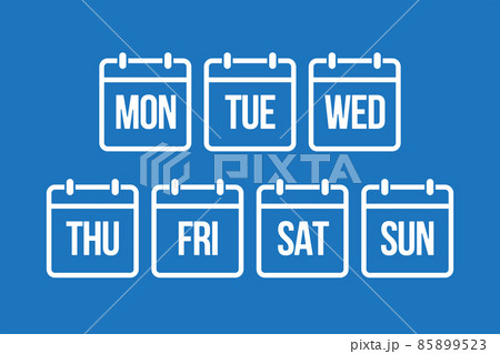 Vector set icon page calendar, days of the weekのイラスト素材 [85899523] - PIXTA