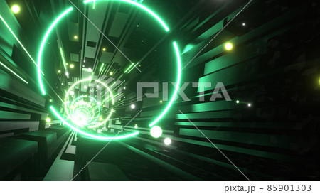 トンネル クラブイベント VJ サイバー空間 リング 緑 [別Verあり] 85901303