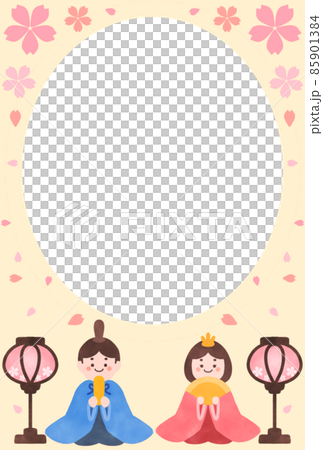雛大人的留言卡插圖素材 雛大人的留言卡插圖素材 85901384