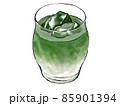 筆で描かれたアイス抹茶オレ 85901394
