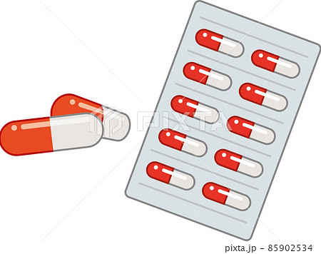 カプセル薬のイメージイラストのイラスト素材