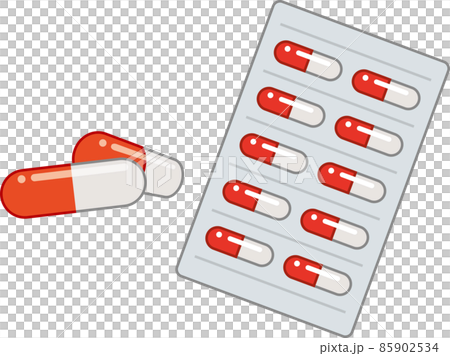 カプセル薬のイメージイラスト 85902534