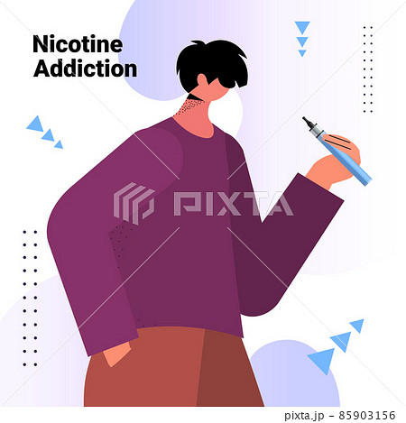 man smoking e-cigarette bad habits unhealthy lifestyle nicotine addiction concept portrait 85903156