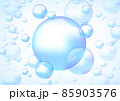 青色の透明感ある泡　バブル 85903576