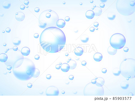 青色の透明感ある泡 バブルのイラスト素材