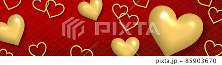 立体的なハートのバレンタイン背景デザイン 85903670