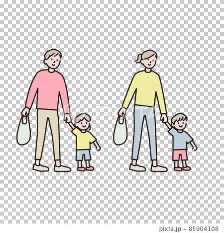 Family shopping illustration material 85904108