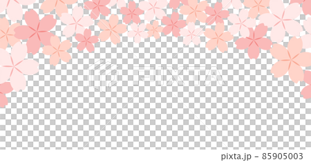 桜の背景イラスト　フレーム　春　さくら　装飾　枠　花　かわいい　素材　桜の花　満開　テンプレート 85905003