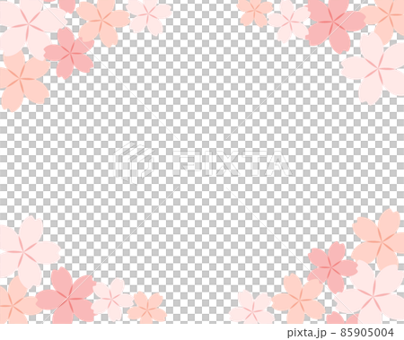 桜の背景イラスト　フレーム　春　さくら　装飾　枠　花　かわいい　素材　桜の花　満開　テンプレート 85905004