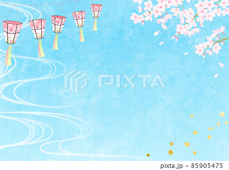 桜と提灯の春のベクターイラスト背景 桜と提灯の春のベクターイラスト背景 85905475
