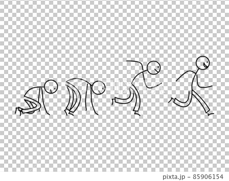 簡單的火柴人插圖集開始破折號 簡單的火柴人插圖集開始破折號 85906154