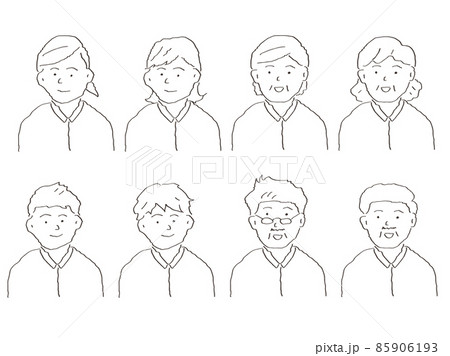 手描きの線画人物 イラスト素材のイラスト素材 [85906193] - PIXTA