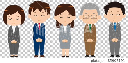謝罪をする会社員の全身イラストセット 謝罪をする会社員の全身イラストセット 85907191