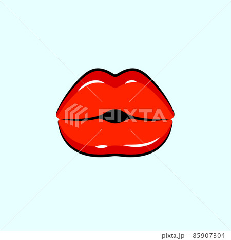 Sexy red lips, female beautiful open mouth 85907304