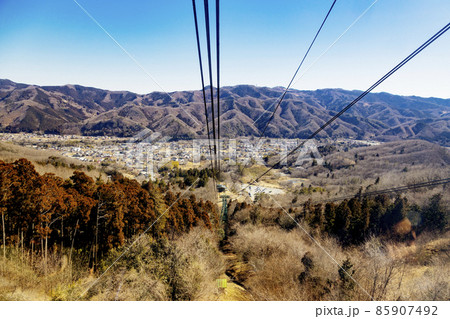 宝登山ロープウェイから見た長瀞の風景 85907492