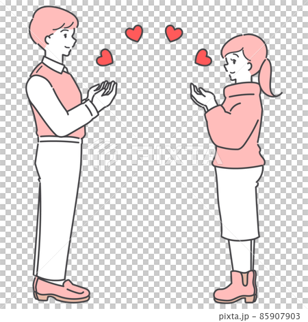 A good friend couple giving a heart 85907903