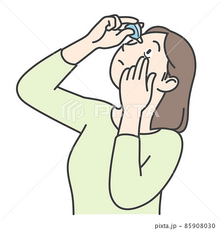 目薬をさす女性 85908030