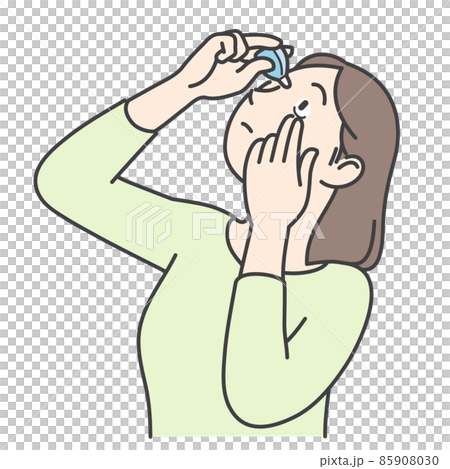 目薬をさす女性 85908030