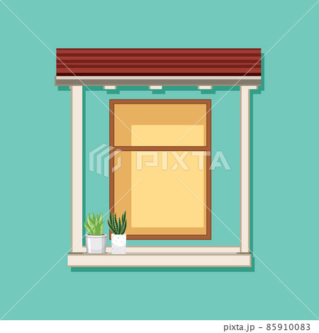 Romantic European style shutter window covering with plants 85910083