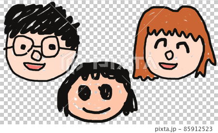 子供が描いたような三人家族の絵 子供が描いたような三人家族の絵 85912523