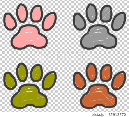Hand-painted animal paws illustration Hand-painted animal paws illustration 85912770