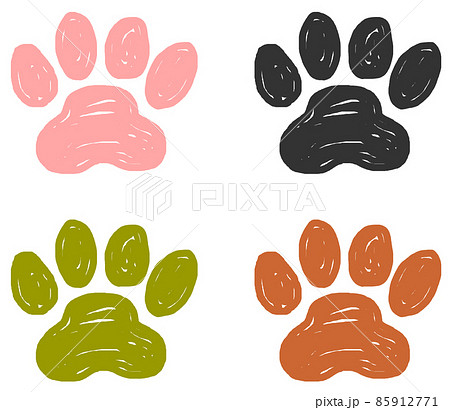 手描き風な動物の肉球イラスト 85912771